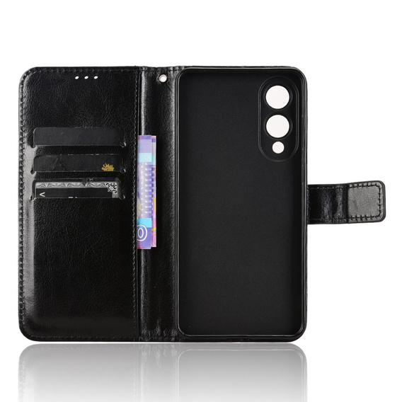 Θήκη με πτερύγιο για Samsung Galaxy S25 Edge, Crazy Horse Wallet, μαύρη