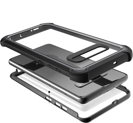 Θήκη για Samsung Galaxy S10 Plus, Dexnor Full Body Rugged, διαφανής / μαύρη