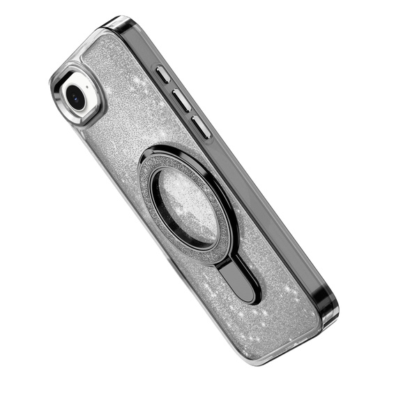 Η θήκη iPhone 16e, Glittery Magnetic Kickstand, μαύρη
