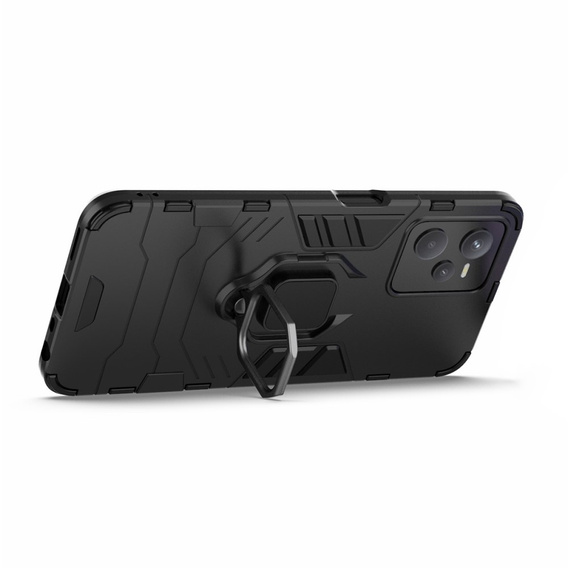 Θήκη για Realme C35, Kickstand Ring, μαύρη