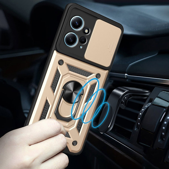 Θήκη για Xiaomi Redmi Note 12 4G, CamShield Slide, χρυσός