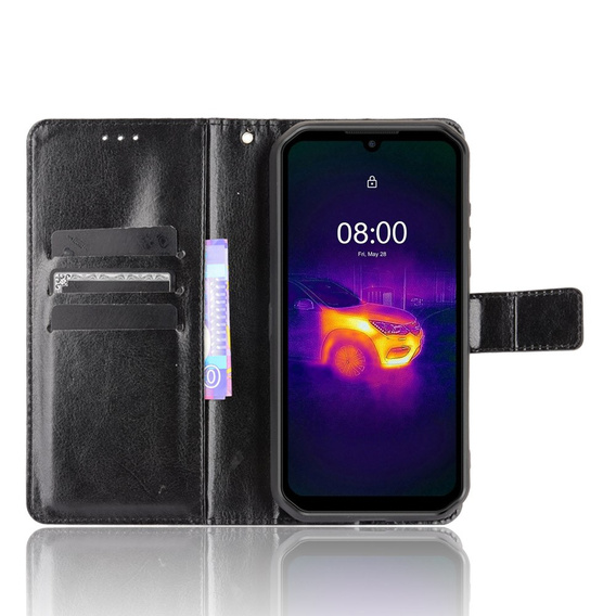 Θήκη με πτερύγιο για uleFone Armor 11 5G/Armor 11T 5G, Crazy Horse Wallet, μαύρη