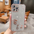 Θήκη για iPhone 13 Pro, Glitter Flower, ροζ rose gold