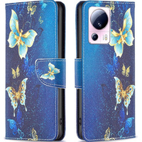 Θήκη με πτερύγιο για Xiaomi 13 Lite, Wallet, butterfly, μπλε