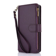 Θήκη με πτερύγιο για Samsung Galaxy S24 Ultra, Wallet Zipper Pocket RFID, με ιμάντα ώμου, μαύρη