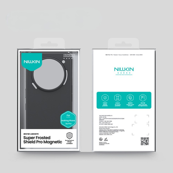 θήκη NILLKIN για Nothing Phone 3A, Frosted Shield, για MagSafe, μαύρη