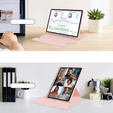 Θήκη πληκτρολογίου για Samsung Galaxy Tab S9 FE+ Plus, Rotary 360° Leather, ροζ
