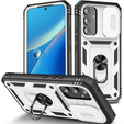 Θήκη για Samsung Galaxy A54 5G, CamShield Slide, λευκό / μαύρο