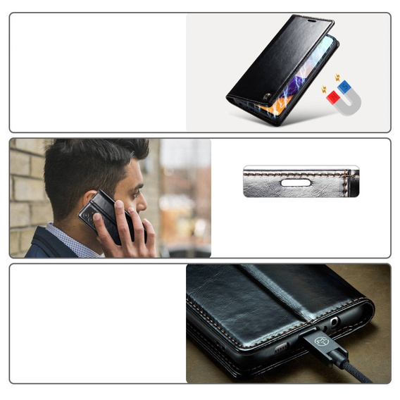 θήκη CASEME για Samsung Galaxy A52/A52s, Waxy Textured, μαύρη
