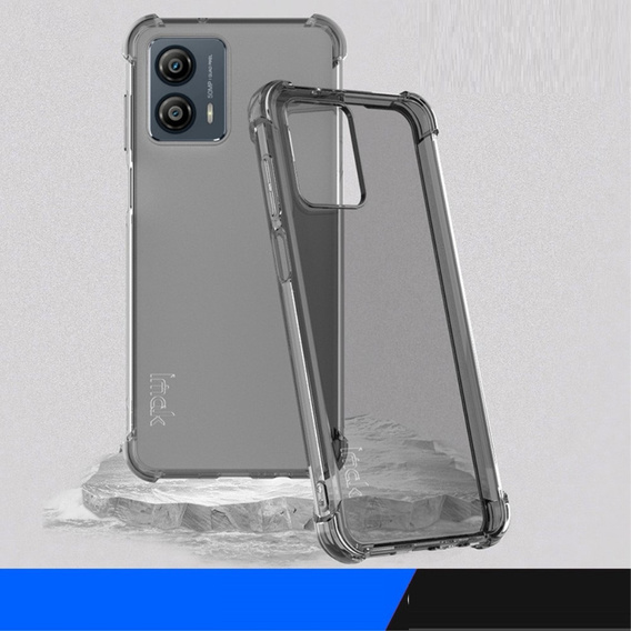 IMAK Θήκη για Motorola Moto G53 5G, Dropproof, διαφανής / μαύρη