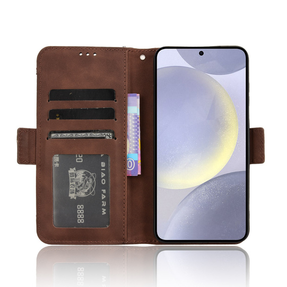 Θήκη με πτερύγιο για Samsung Galaxy S25 FE, Card Slot, καφέ