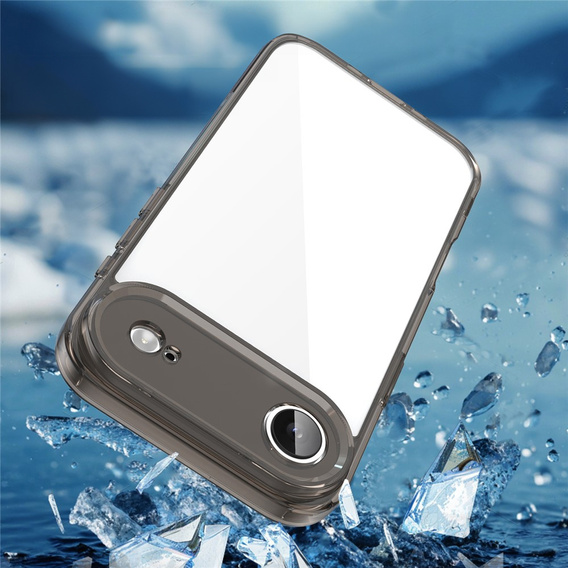 Θήκη σιλικόνης για iPhone Air, με σκληρή πλάτη, μαύρο καπνιστό χρώμα
