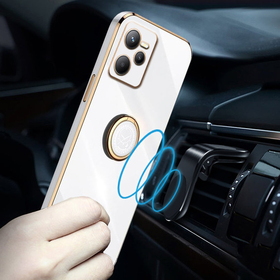 Θήκη για Realme C35, Electro Ring, λευκή