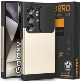 Θήκη για Samsung Galaxy S24 Ultra, ERBORD MagProtect Slide Camera, χρυσή
