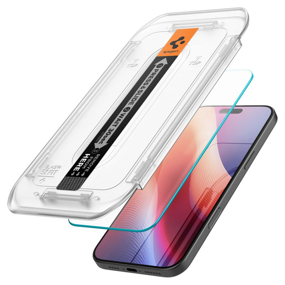 Σκληρυμένο γυαλί Spigen για iPhone 17 / 17 Pro / 16 Pro, Glas.TR EZ Fit (2 τεμ.)