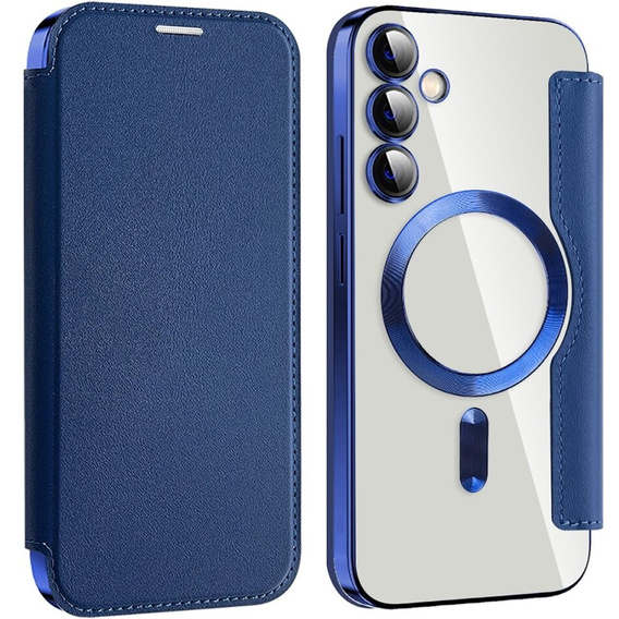 Θήκη με πτερύγιο για Samsung Galaxy S23 FE, RFID Wallet MagSafe CamShield, σκούρο μπλε