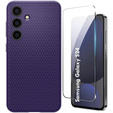 θήκη Spigen για Samsung Galaxy S24, Liquid Air, μωβ + μετριασμένο γυαλί 9H