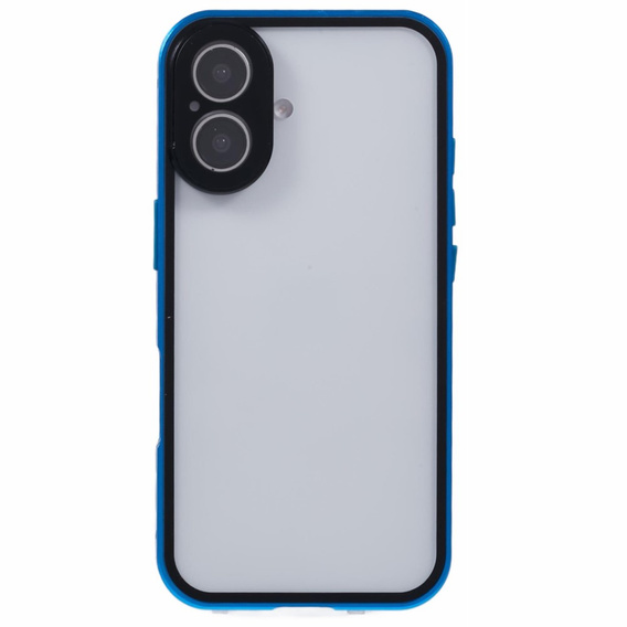 θήκη για το iPhone 16, Magnetic Dual Glass, μπλε
