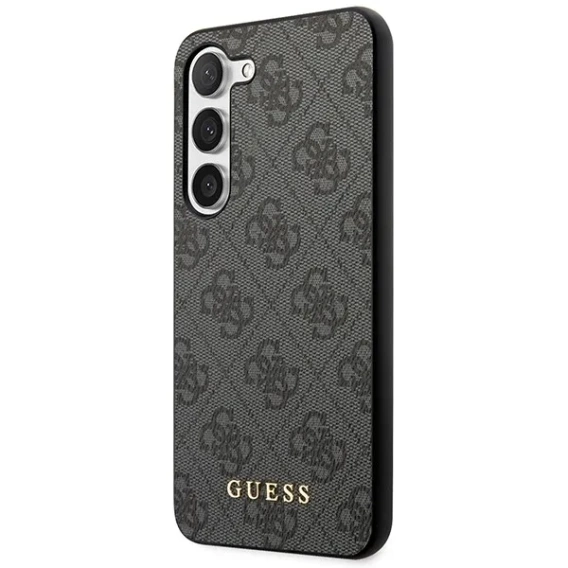 GUESS Θήκη για Samsung Galaxy S24+ Plus, 4G Metal Gold Logo, γκρι