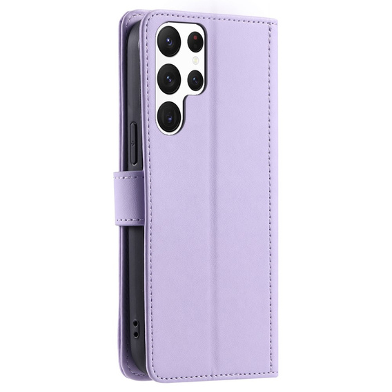 θήκη πτερύγιο για Samsung Galaxy S25 Ultra, Rhombus Crossbody Leather, μωβ