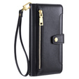 Θήκη με πτερύγιο για Samsung Galaxy M15 5G, Wallet Zipper Pocket, μαύρη