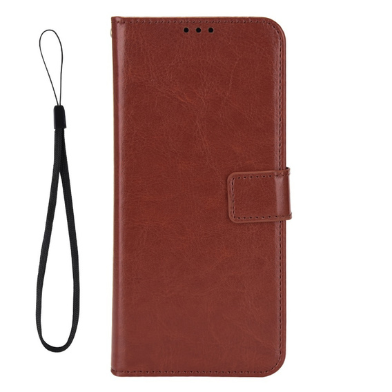 Θήκη με πτερύγιο για T Phone 3 5G, Crazy Horse Wallet, καφέ