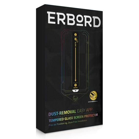 2x Μετριασμένο γυαλί για iPhone 15 Pro, ERBORD Easy App Full Screen Protector