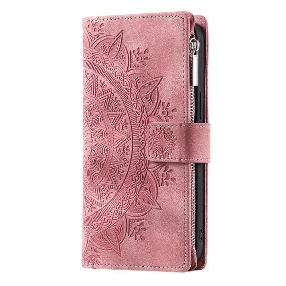 Θήκη με πτερύγιο για Xiaomi Redmi Note 13 Pro 4G / Xiaomi Redmi Note 14S / Xiaomi Poco M6 Pro 4G, Mandala, ροζ rose gold