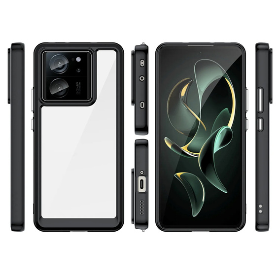 Θήκη για Xiaomi 13T / 13T Pro, Fusion Hybrid, διαφανής / μαύρη