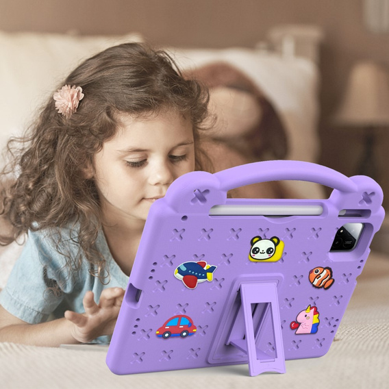 Παιδική θήκη για Xiaomi Pad 7 / 7 Pro, Cute Patterns, με βάση, μωβ