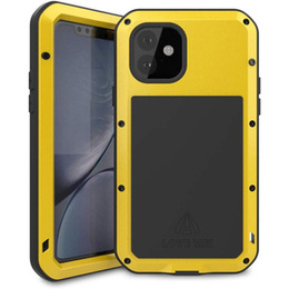 Love Mei Θήκη για iPhone 11, armored with glass, κίτρινη / μαύρη
