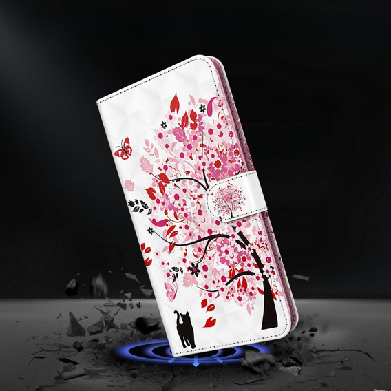 Θήκη με πτερύγιο για Oppo A17, Wallet Light Spots Decor, tree, λευκή