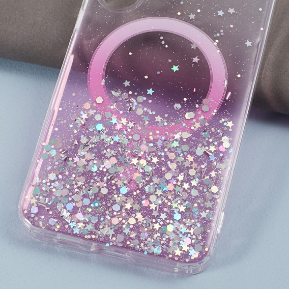 θήκη για Samsung Galaxy S24, Glittery, για MagSafe, ροζ