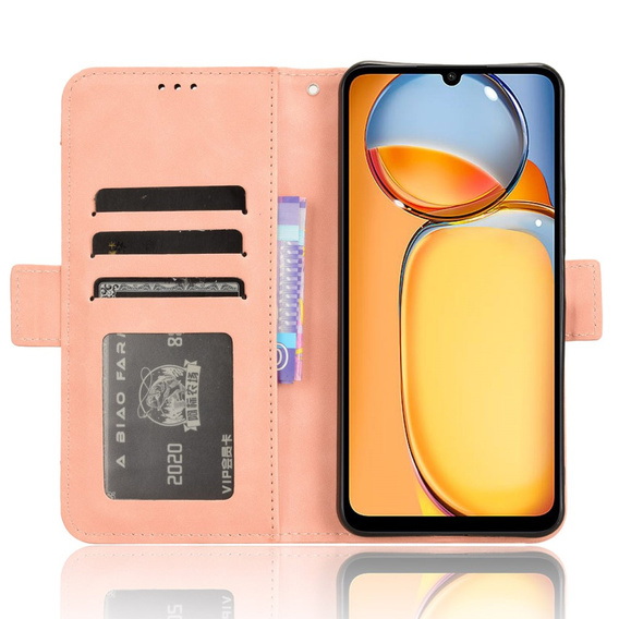 Θήκη με πτερύγιο για Xiaomi Redmi 13C / Poco C65, Card Slot, ροζ