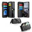 θήκη CASEME για Samsung Galaxy S25 FE, RFID Leather Wallet, με λουράκι ώμου, μαύρη