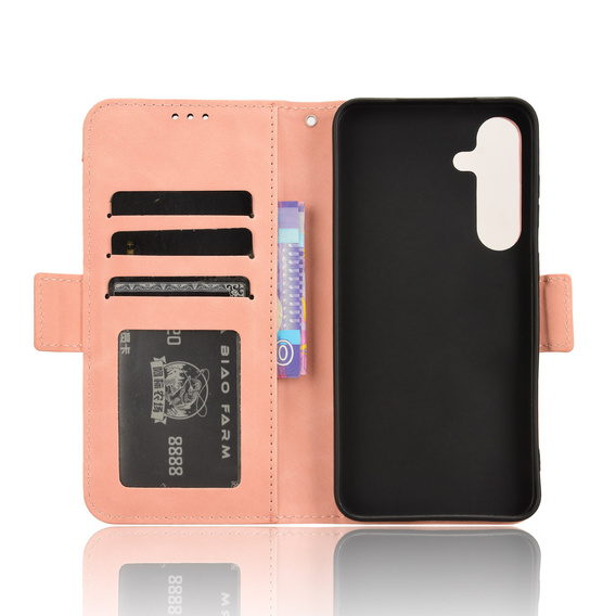 Θήκη με πτερύγιο για Samsung Galaxy S25 FE, Card Slot, ροζ