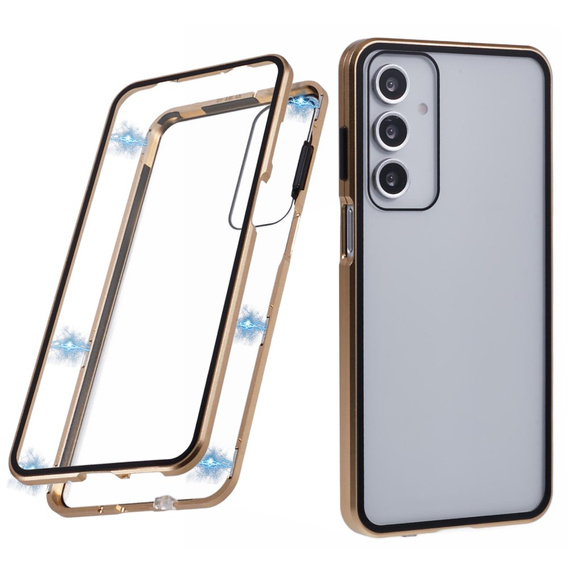 θήκη για το Samsung Galaxy A16, Magnetic Dual Glass, χρυσή