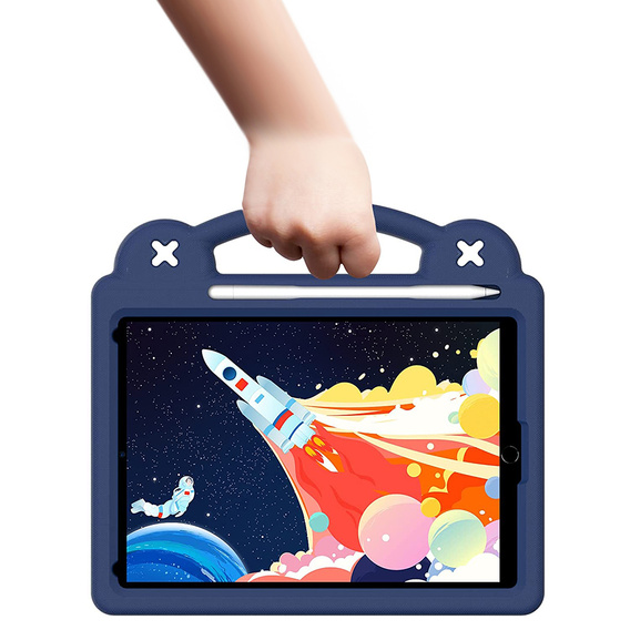 Παιδική θήκη για iPad 10.2" 2021/2020/2019 (9/8/7 gen.) / Air 10.5" 2019 (3 gen.), Cute Patterns, με βάση, σκούρο μπλε