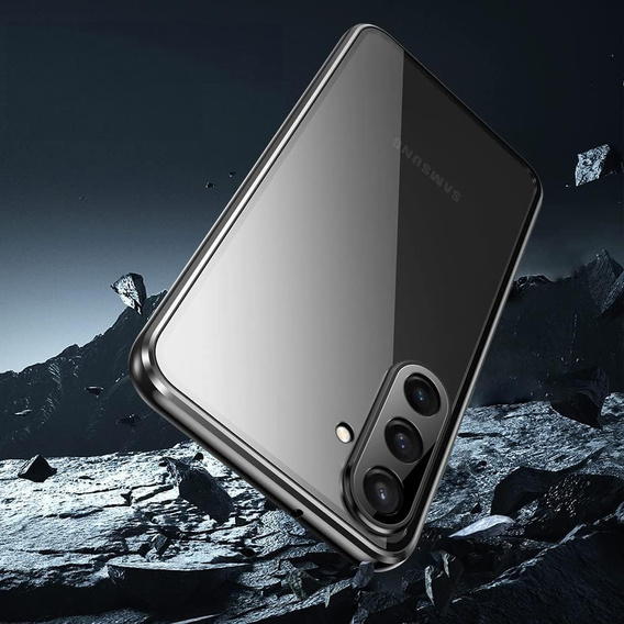 θήκη για το Samsung Galaxy A36, Magnetic Dual Glass, μαύρη