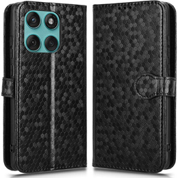 θήκη πτερύγιο για Motorola Edge 60 / 60 Fusion, Wallet Rhombus, μαύρη