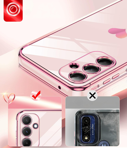 Θήκη για Samsung Galaxy A54 5G, Electro heart, ροζ rose gold + 2x γυαλί 9H