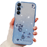 Θήκη για Samsung Galaxy A25 5G, Glitter Flower, μπλε