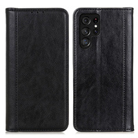 Θήκη για Samsung Galaxy S24 Ultra, Wallet Litchi Leather, μαύρη