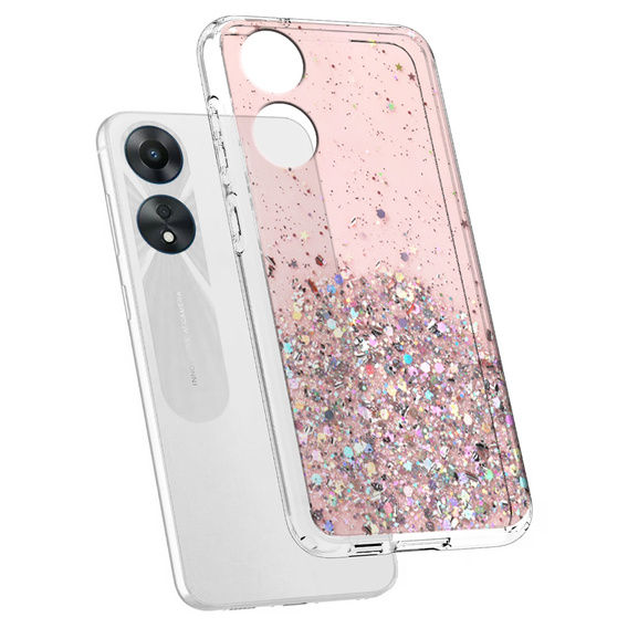 Θήκη για Oppo A17, Glittery, ροζ