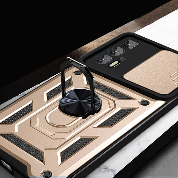 Θήκη για Motorola Edge 20 Pro, CamShield Slide, χρυσός
