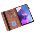 θήκη με πτερύγιο για Lenovo Tab M9, flower, καφέ