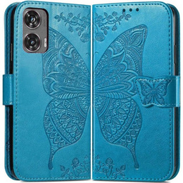 Θήκη με πτερύγιο για Motorola Moto G85, Butterfly, μπλε