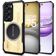 Θήκη για Realme 14X / Realme C75, με μαγνητική πλάκα, διαφανής / μαύρη