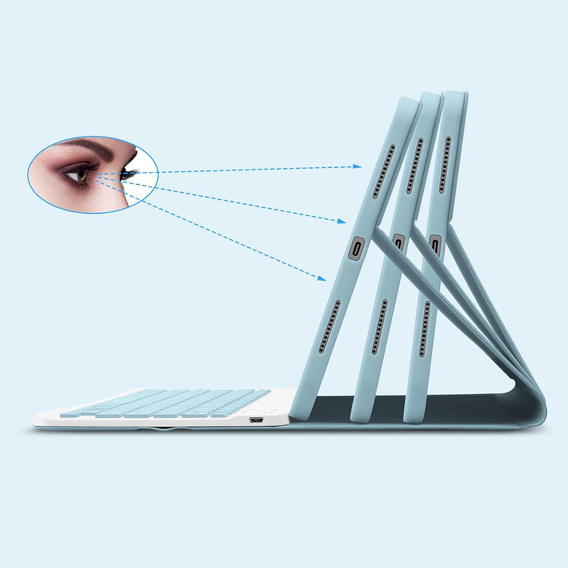 Θήκη με φωτιζόμενο πληκτρολόγιο bluetooth για iPad 10.9 2022 (10 gen.), μπλε