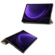 Θήκη για Samsung Galaxy Tab S9 FE, τρίπτυχη, ροζ rose gold 